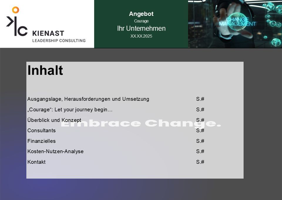 Inhaltsübersicht des Angebots