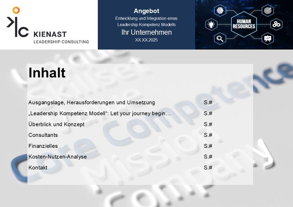 Inhaltsübersicht des Angebots